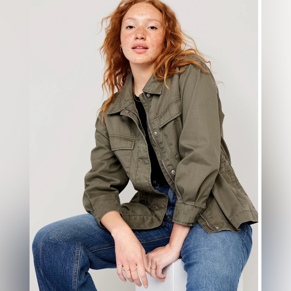 Cinched Waist Utility Jacket